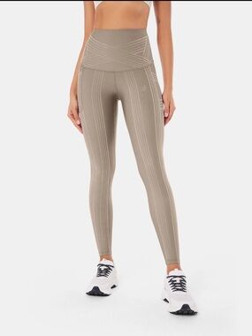 Fanka PowerBand Resistance Leggings, High Compression, full length, tan, 2XL